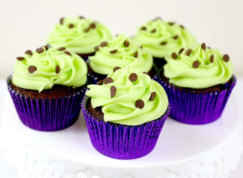 mint-choc-chip cupcakes
