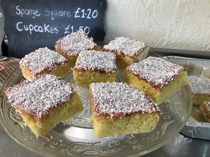 Jam & Coconut Sponge tray