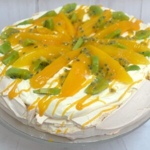 Mango, Kiwi and Passionfruit Pavlova