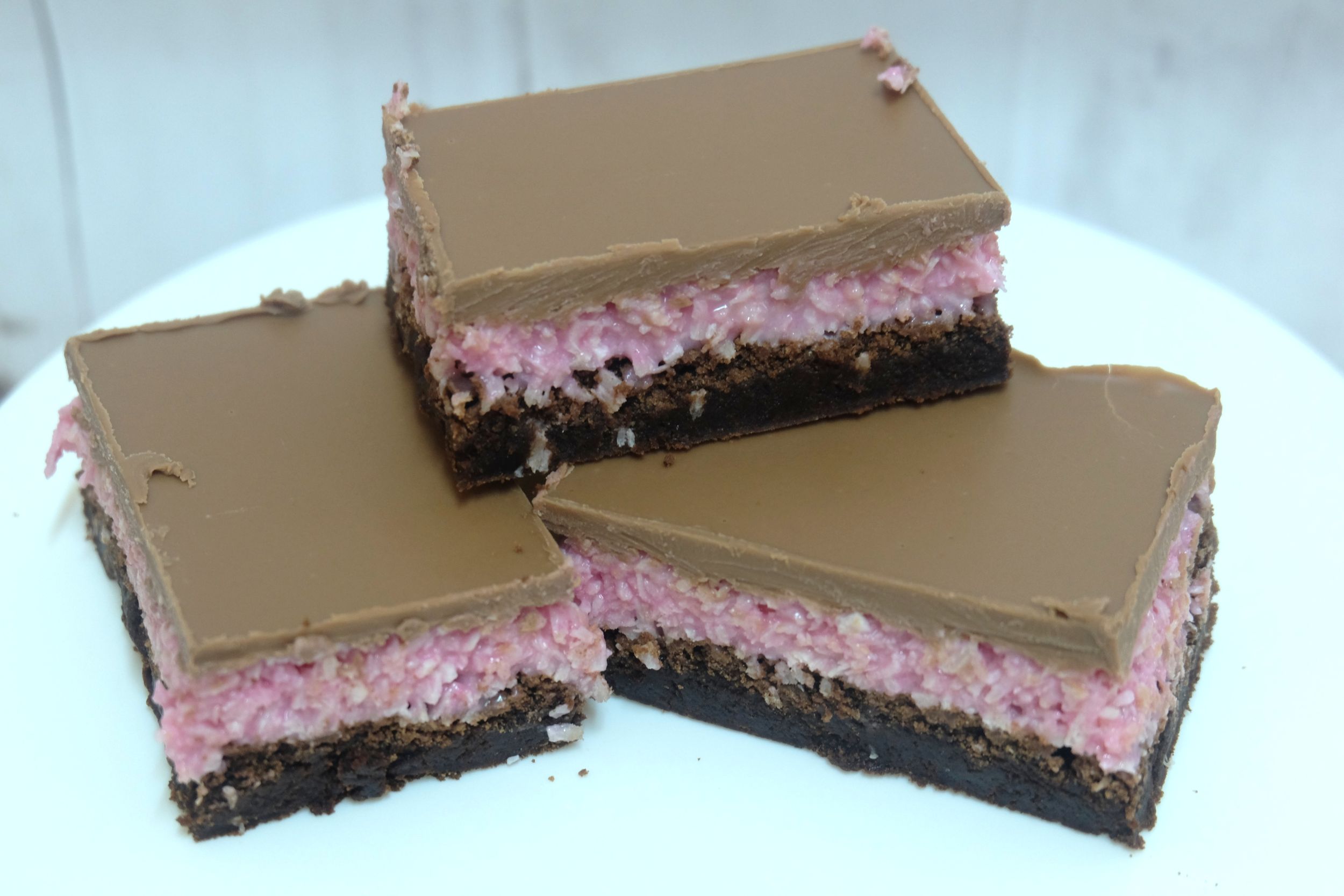 Raspberry Ruffle Brownies